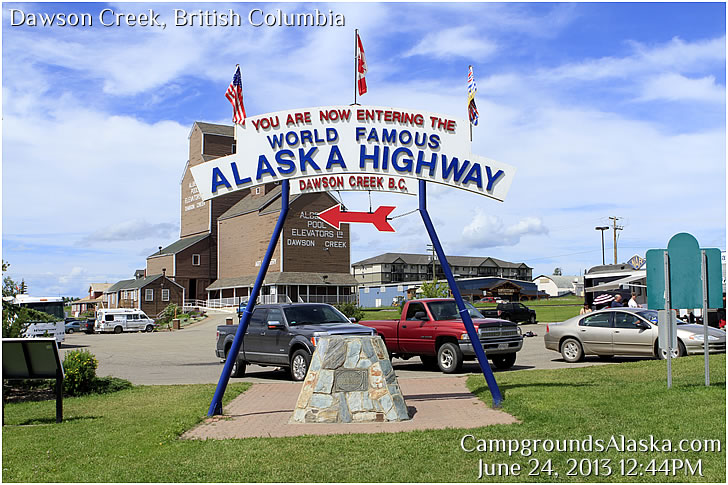 Dawson Creek on the Alaska Highway, Mile 0 and the start of the Alaska Highway.