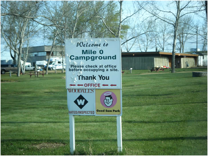 Mile 0 RV Park in Dawson Creek, British Columbia Canada.