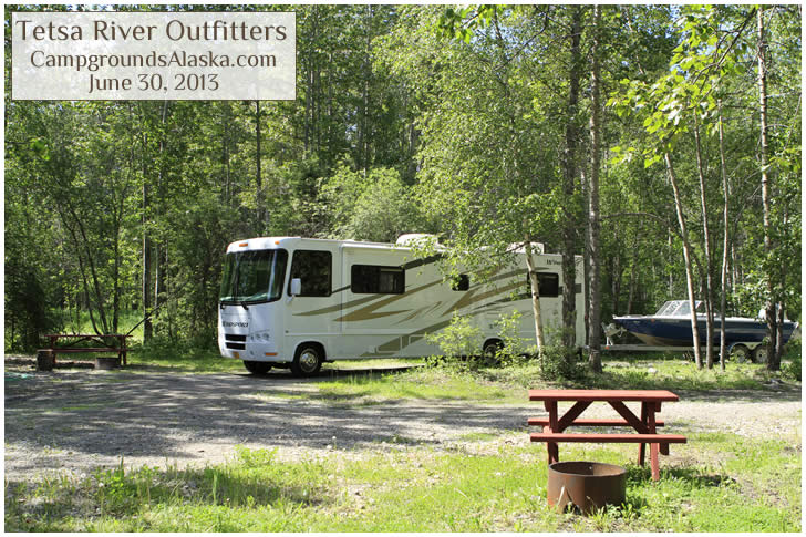Our campsite along the Alaska Highway. Tetsa River Campground.