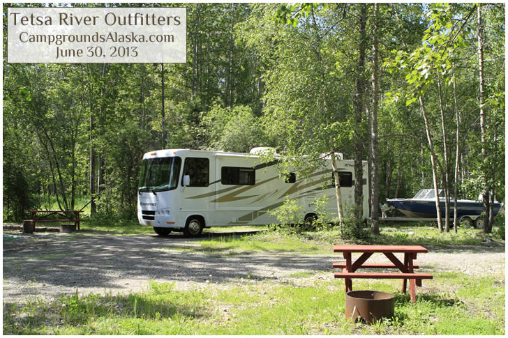 Our campsite along the Alaska Highway. Tetsa River Campground.