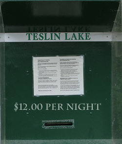For just $12.00 per night you can enjoy this public campground located on the banks of the beautiful Teslin Lake.