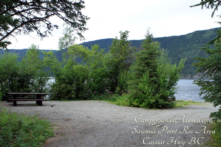 Sawmill Point Campground on Dease Lake along the northern end of the Cassiar Highway.