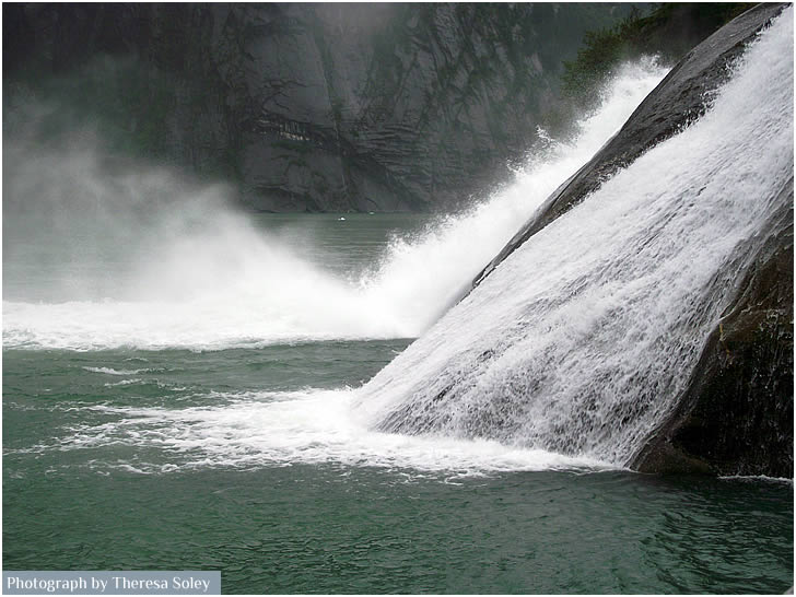 Waterfall photo of in Tracy Arm near Juneau Alaska.