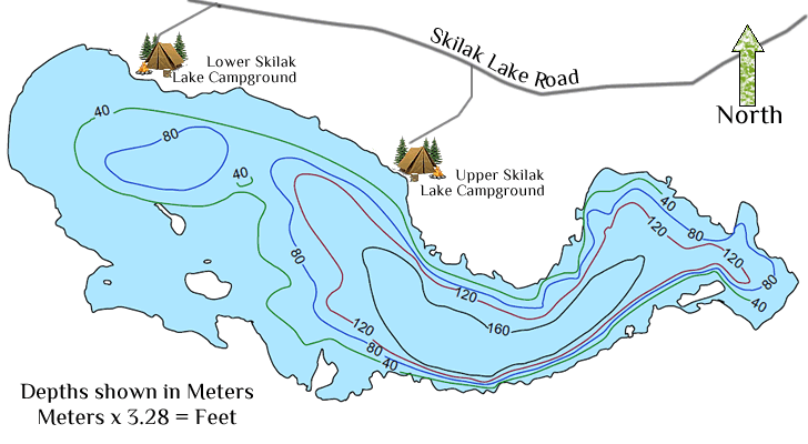 Map of Skilak Lake Campgrounds